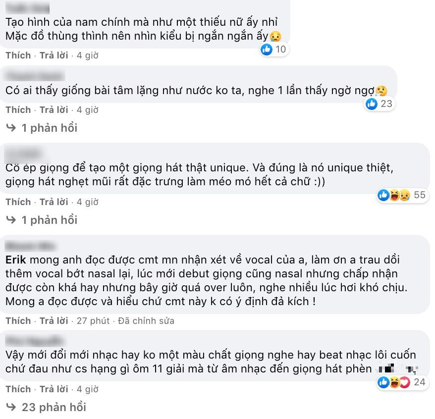 Khán giả nhận xét bài mới của Erik: Hao hao ca khúc Trung Quốc, giọng mũi 'đặc sệt' gây khó chịu Ảnh 2