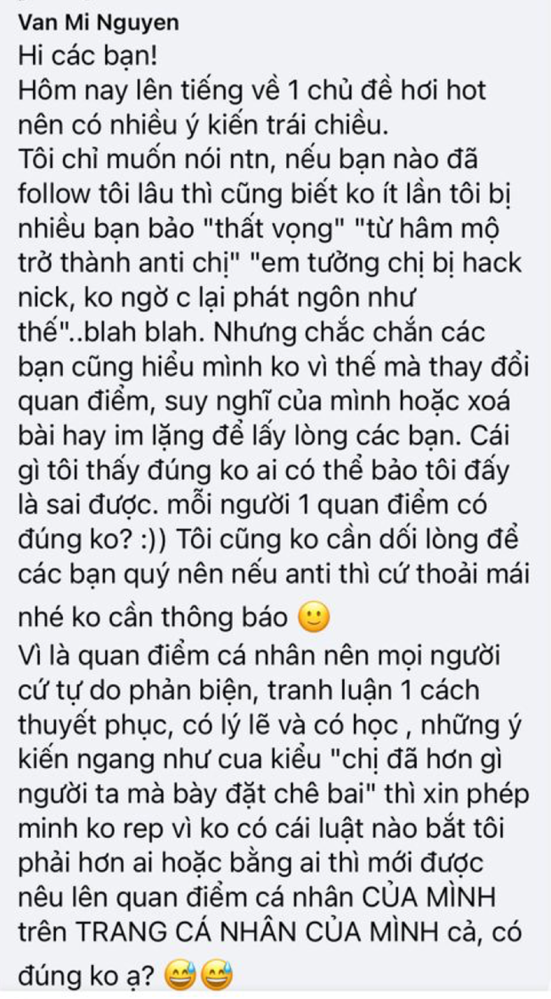 Cựu hotgirl Mi Vân bất ngờ đăng trạng thái bất bình thay Sơn Tùng, đề nghị ai đó 'bớt khóc thuê đi' Ảnh 3