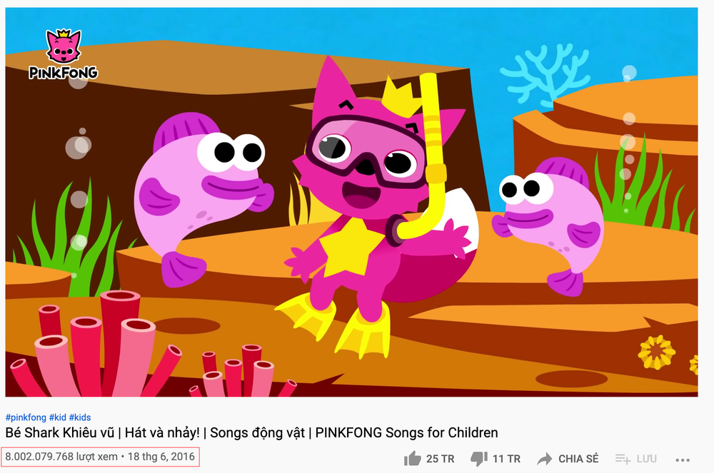 Baby Shark không có đối thủ: Chính thức cán mốc 8 tỷ lượt xem đầu tiên trên YouTube Ảnh 2
