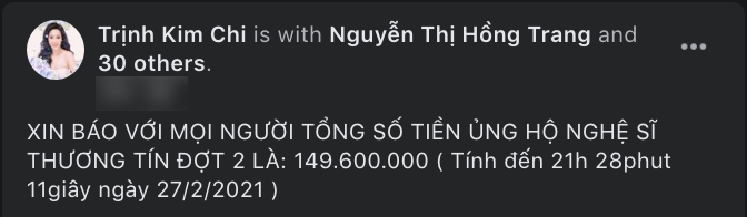 Trịnh Kim Chi công bố quỹ quyên góp hơn 200 triệu đồng: NS Thương Tín sẽ có thể hồi phục sau bạo bệnh Ảnh 6 Trịnh Kim Chi công bố quỹ quyên góp hơn 200 triệu đồng: NS Thương Tín sẽ có thể hồi phục sau bạo bệnh Ảnh 6