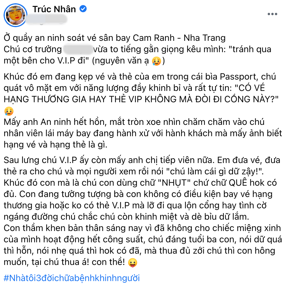 Trúc Nhân bị cơ trưởng khinh ra mặt dù bay vé thương gia: 'Chú đáng tuổi ba, nói dữ quá thì hỗn' Ảnh 2