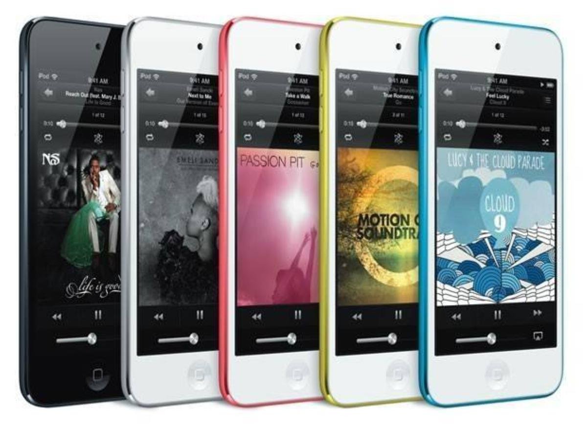 iPod Touch mới với 5 màu sắc tùy chọn. Ảnh: Apple.