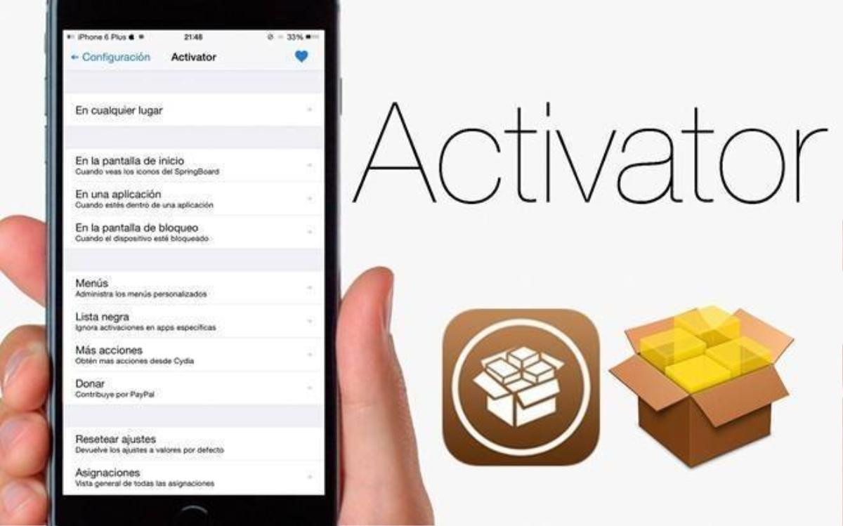 Activator: Là một ứng dụng không thể thiếu của bất cứ thiết bị Jailbreak nào. Activator tập hợp đa tác vụ từ màn hình chính đến trong ứng dụng, người dùng dễ dàng thao tác với thiết bị hơn mà không phụ thuộc quá nhiều đến Phím Home ảo. Tuy nhiên tùy chỉnh của Activator khá rắc rối với người mới Jailbreak. Ảnh: cydiaplanet.com.