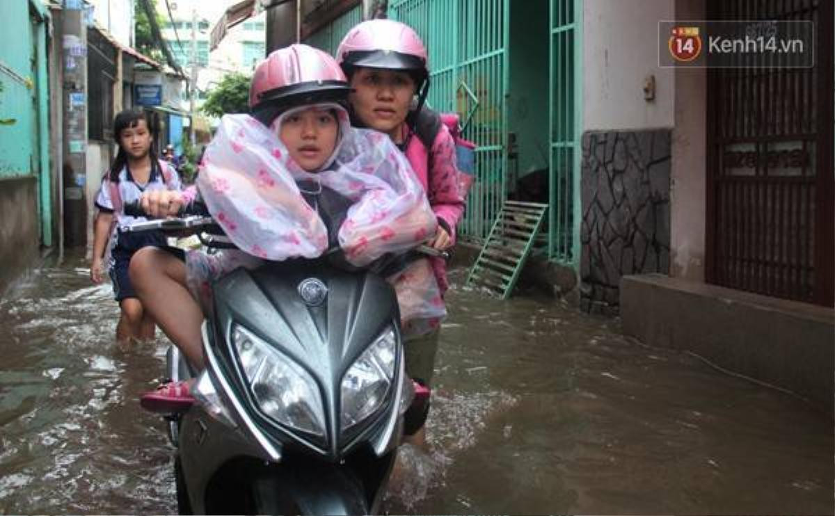 Người dân ở con hẻm này chọn lựa giải pháp là đi xe đạp, vì có đi xe máy cũng không chạy được