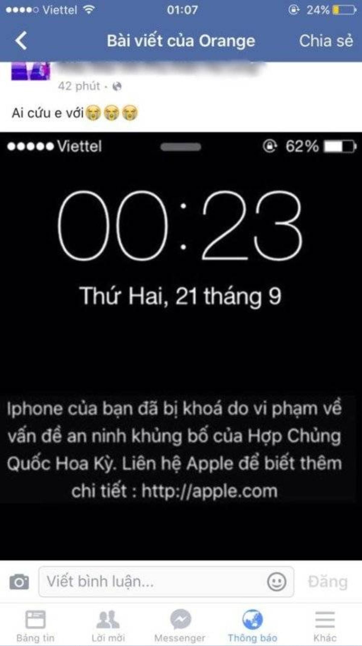 Một thông báo oái ăm đến từ Apple.