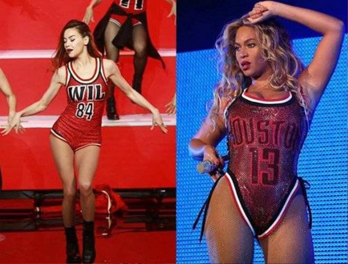 Trang phục biểu diễn của Hồ Ngọc Hà cũng bị nhiều người soi và mang ra so sánh với Beyonce.