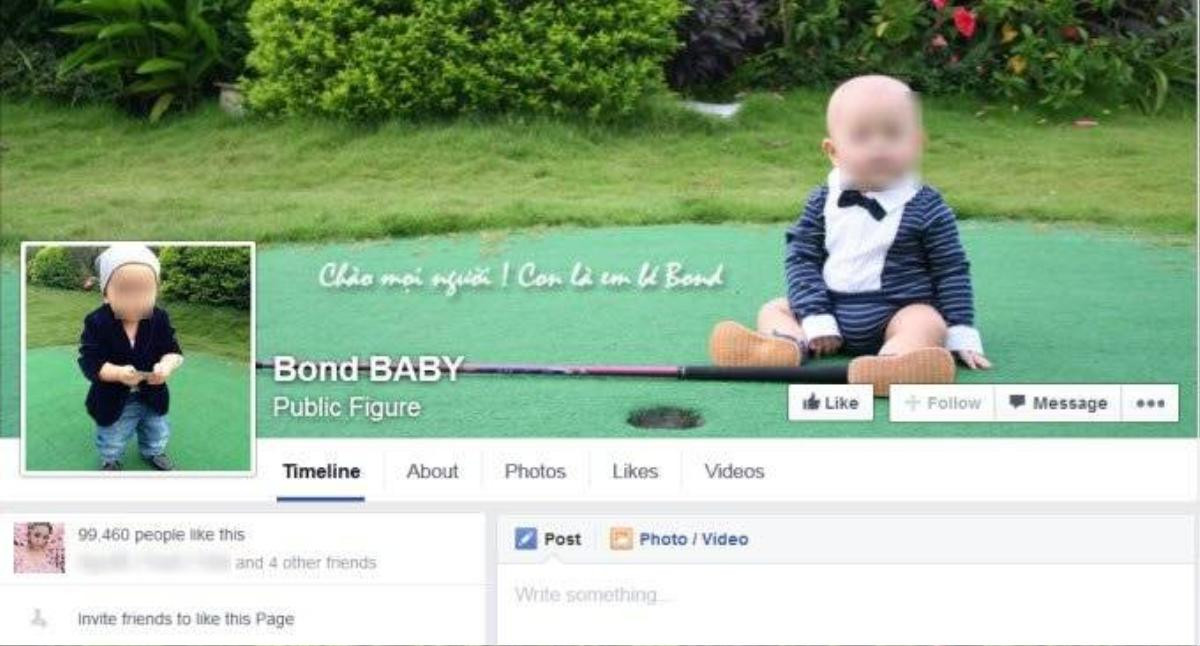 Bond là một em bé khá nổi tiếng, fanpage của em có gần 100,000 lượt thích.