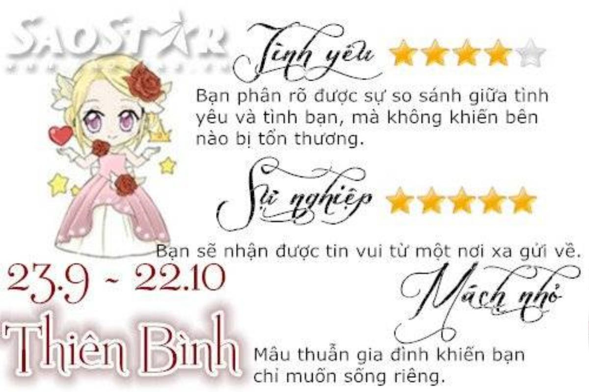 Thứ Bảy 26/9: Thiên Bình muốn dọn ra sống riêng Ảnh 7