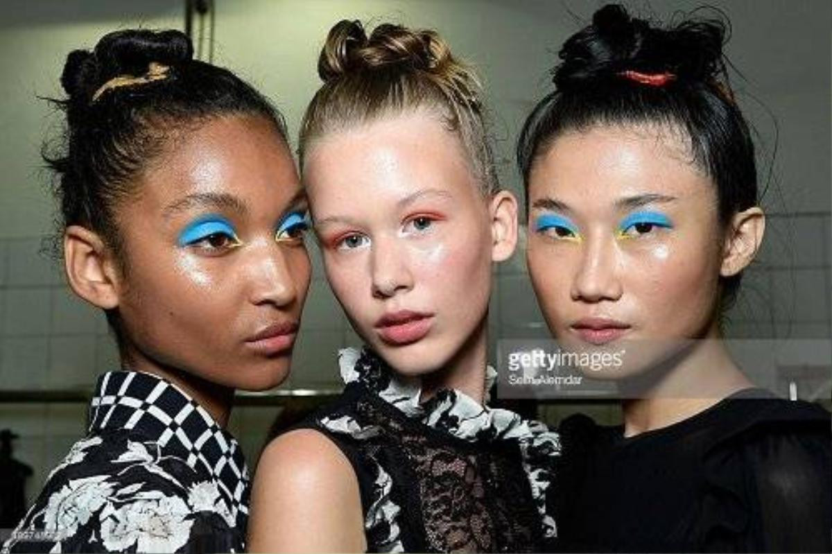 backstage ahead of the Prada show during Milan Fashion Week Spring/Summer 2016 on September 24, 2015 in Milan, Italy.