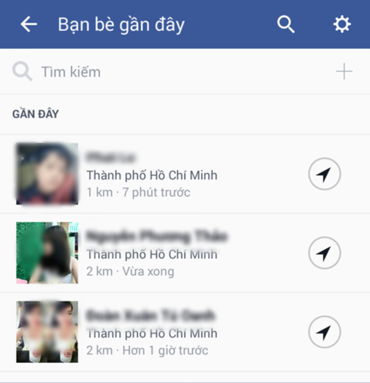 Nearby Friends chỉ hiển thị thông tin của những ai đồng ý cho chia sẻ địa điểm và là bạn của bạn trên Facebook.