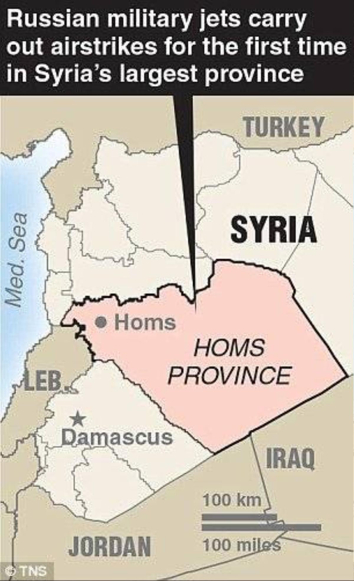 Các mục tiêu không kích tại Syria của các máy bay Nga.