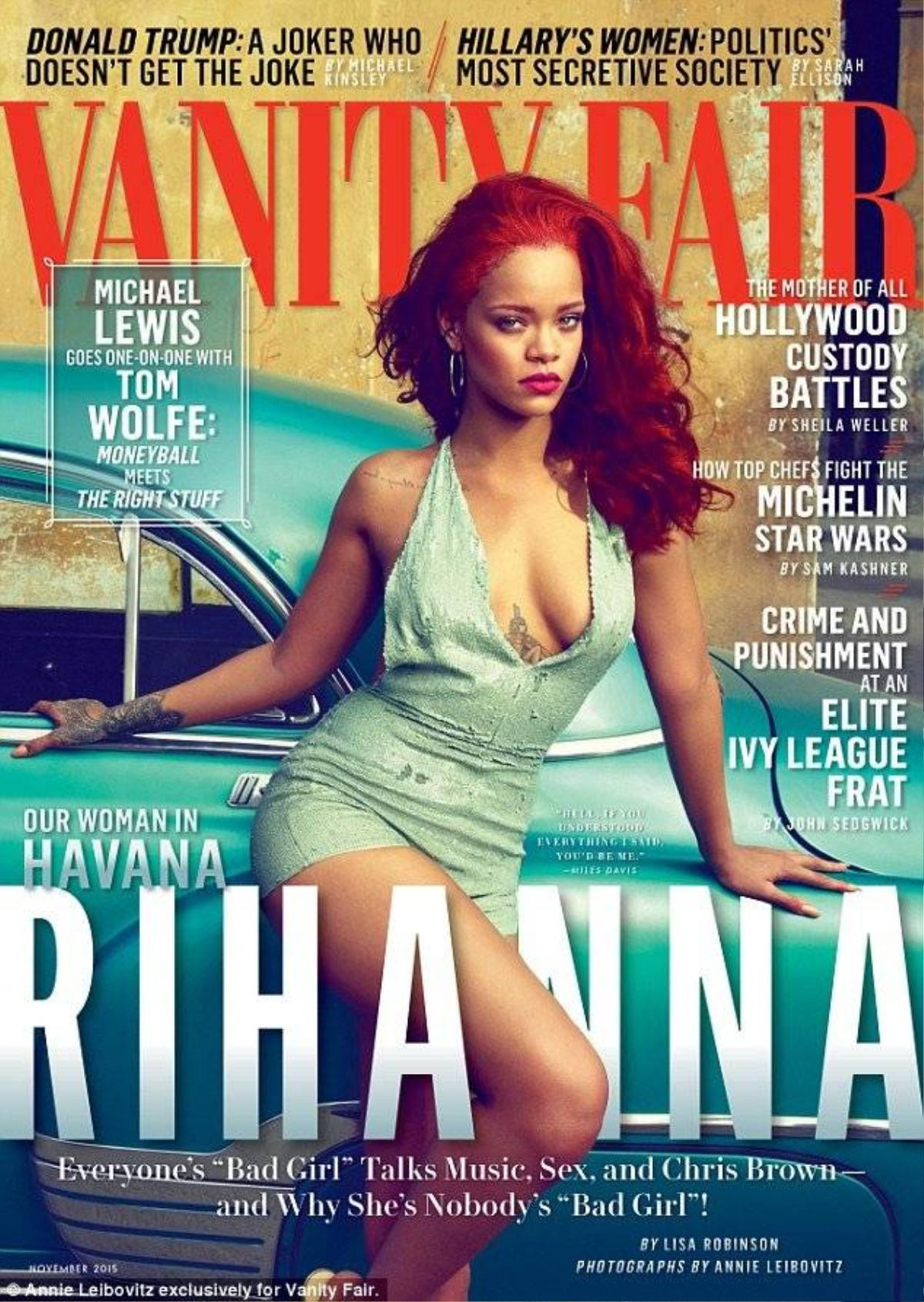 Rihanna gợi cảm trên trang bìa Vanity Fair số tháng 10/2015.