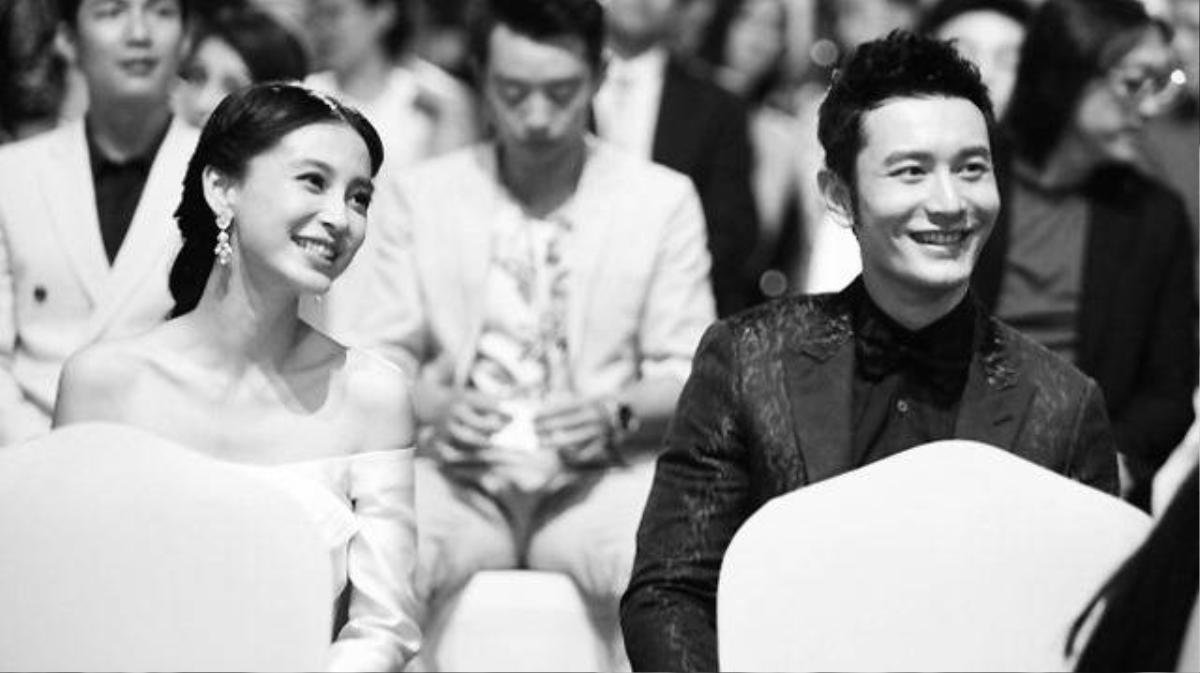 HAIKOU, CHINA - JUNE 07: (CHINA OUT) Huang Xiaoming and Angelababy attend the Huayi Brothers 20th Anniversary Ceremony on June 7, 2014 in Haikou, Hainan Province of China. (Photo by ChinaFotoPress/ChinaFotoPress via Getty Images)