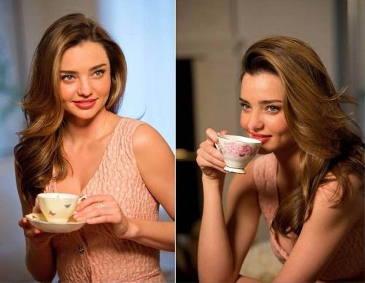 Dành thời gian trong ngày để thưởng trà là thói quen yêu thích ucả Miranda Kerr.