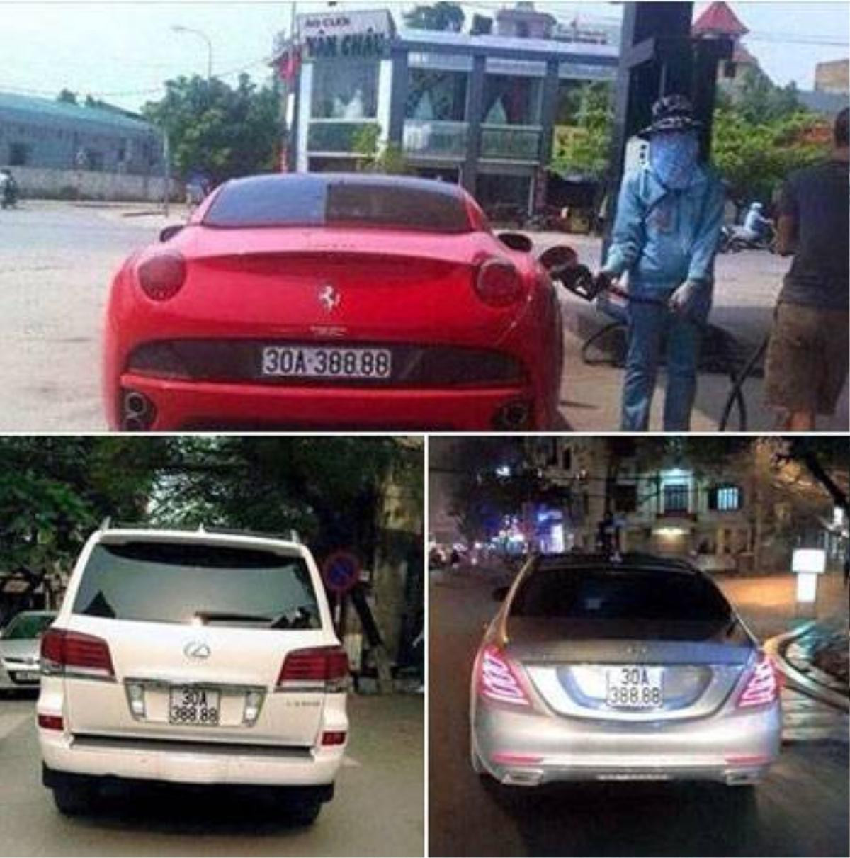 Bộ ba siêu xe và xe sang chung biển. Trong đó biển thật thuộc về chiếc Mercedes.