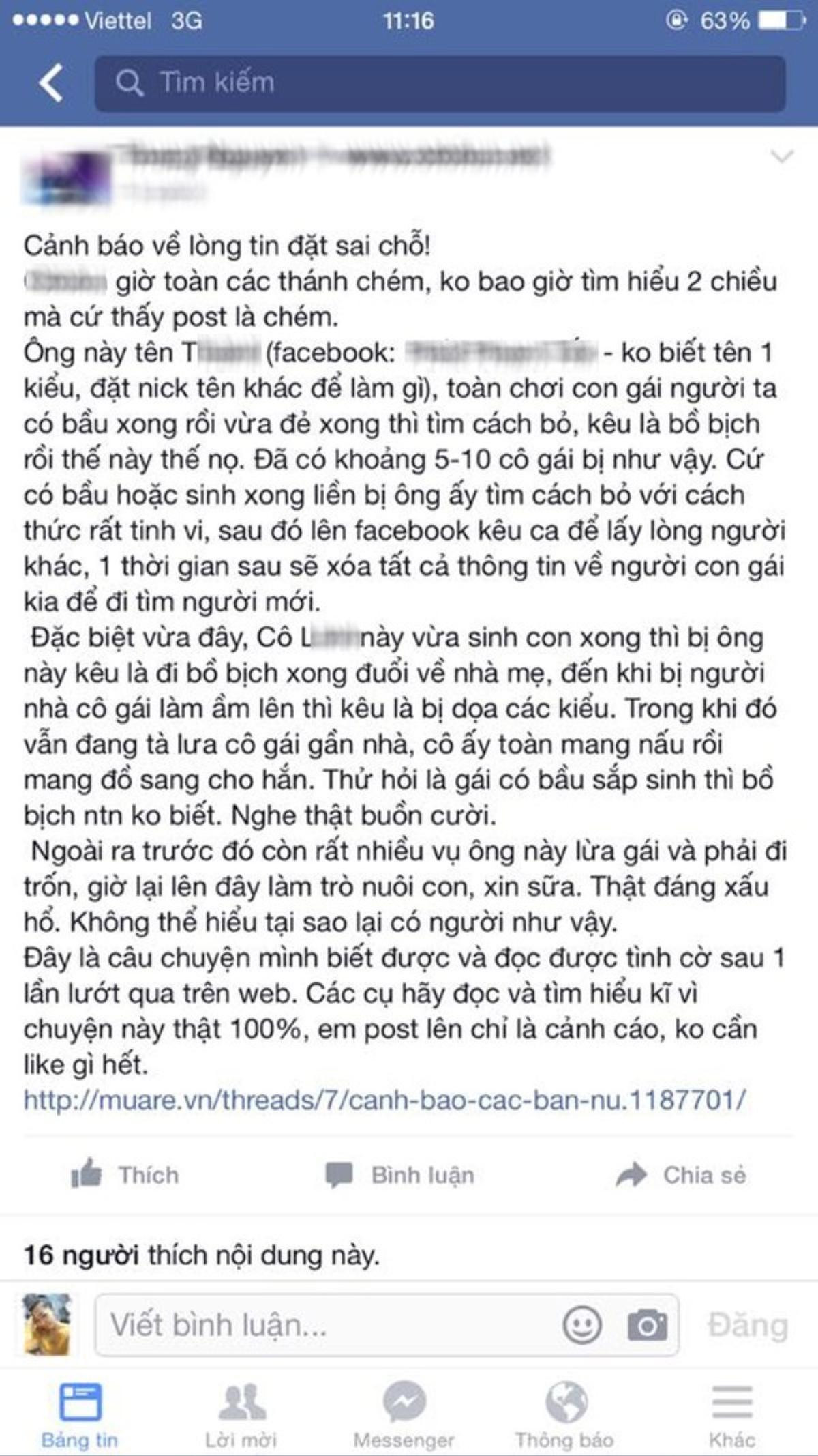 Những thông tin về quá khứ bất hảo của ông bố xin sữa được dân mạng chia sẻ để cảnh báo.