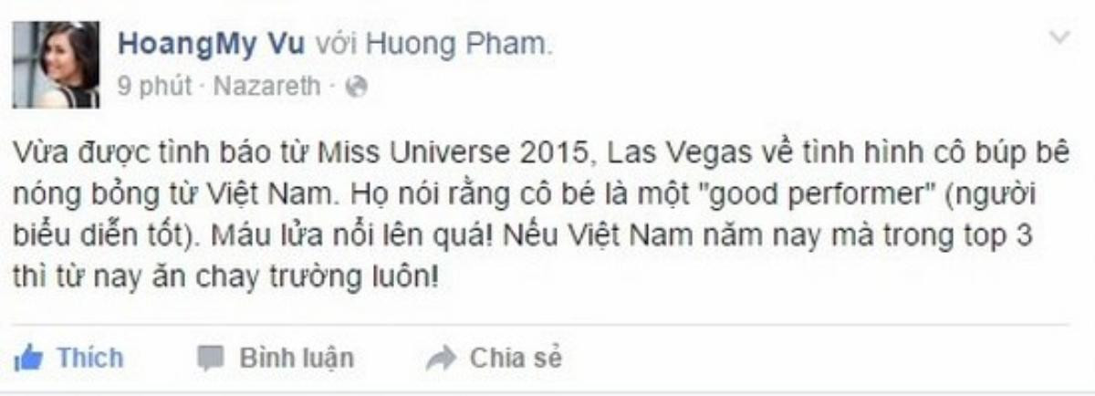 Vũ Hoàng My động viên Phạm Hương.