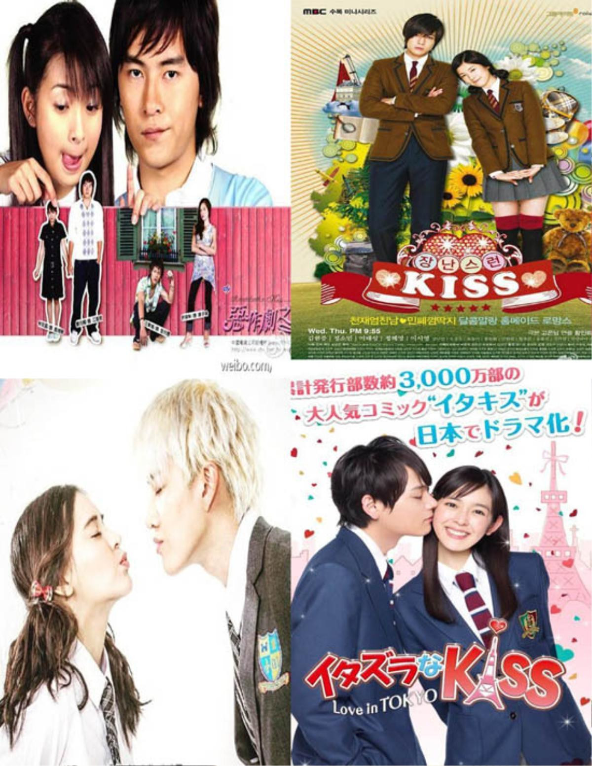 Các phiên bản Itazura na Kiss của các nước: Đài Loan, Hàn Quốc, Thái Lan, Nhật Bản