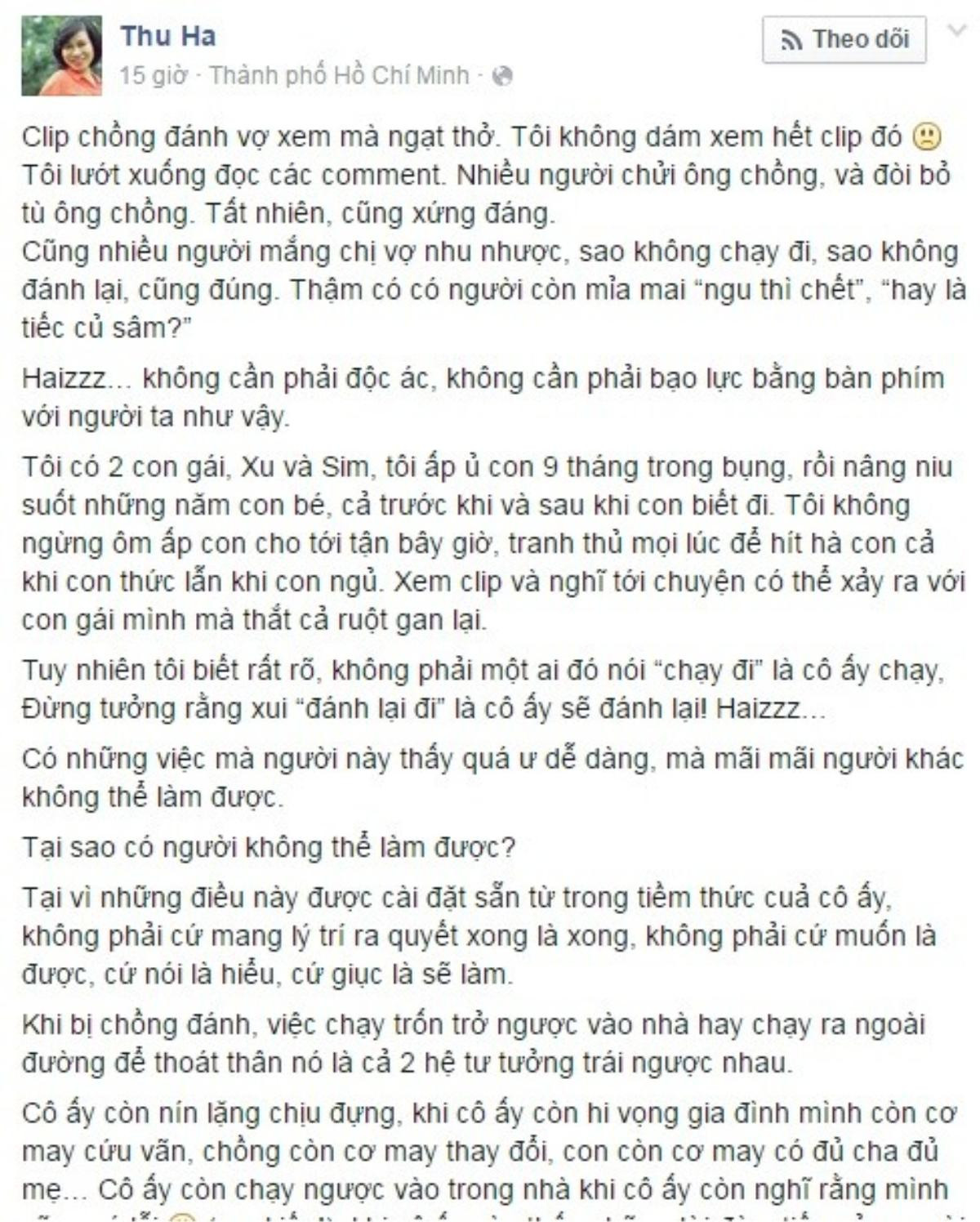 Những lời chia sẻ khiến cộng đồng mạng thức tỉnh về nạn bạo hành. 