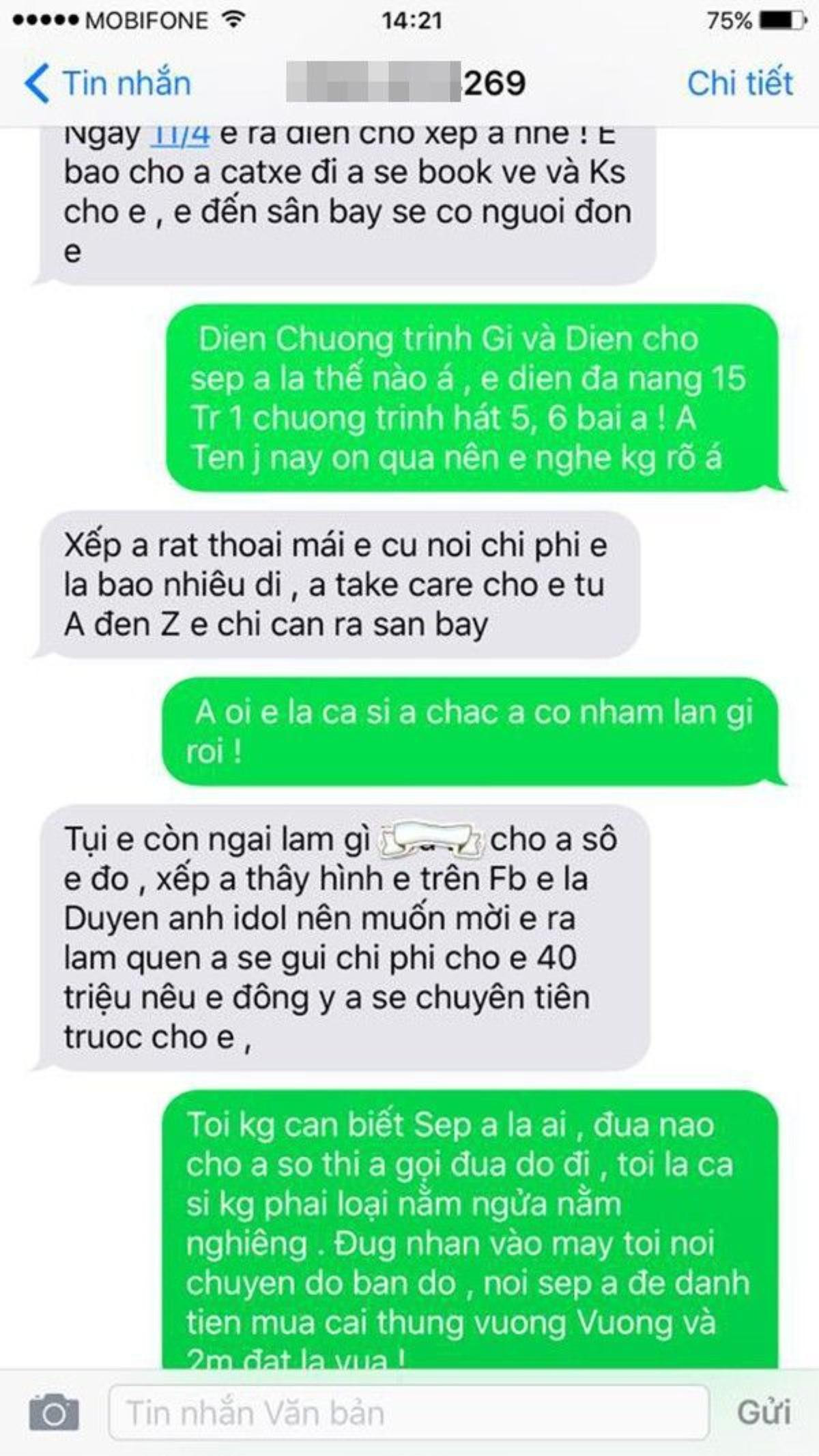 Nếu chấp nhận đi khách thì Duyên Anh sẽ được trả 40 triệu đồng cùng với chi phí vé máy bay, khách sạn.