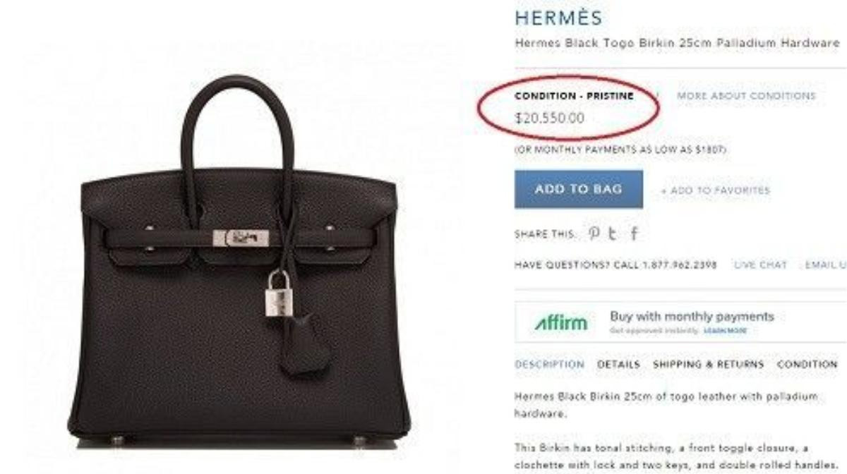 Nữ siêu mẫu sử dụng chiếc túi Hermes Black Togo Birkin khóa bạc với giá 20.550 USD ( khoảng 500 triệu đồng).