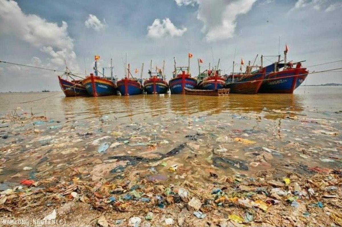 Bờ biển có một lượng rác thải khổng lồ bao phủ, đa phần đều ra rác thải sinh hoạt. 