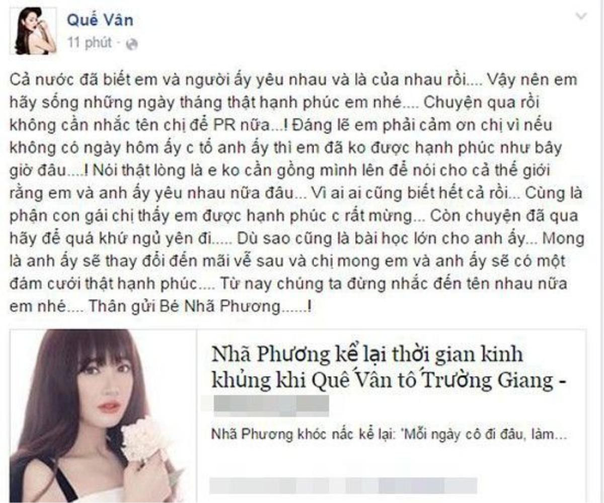 Quế Vân bức xúc gửi lời khuyên tới Nhã Phương.