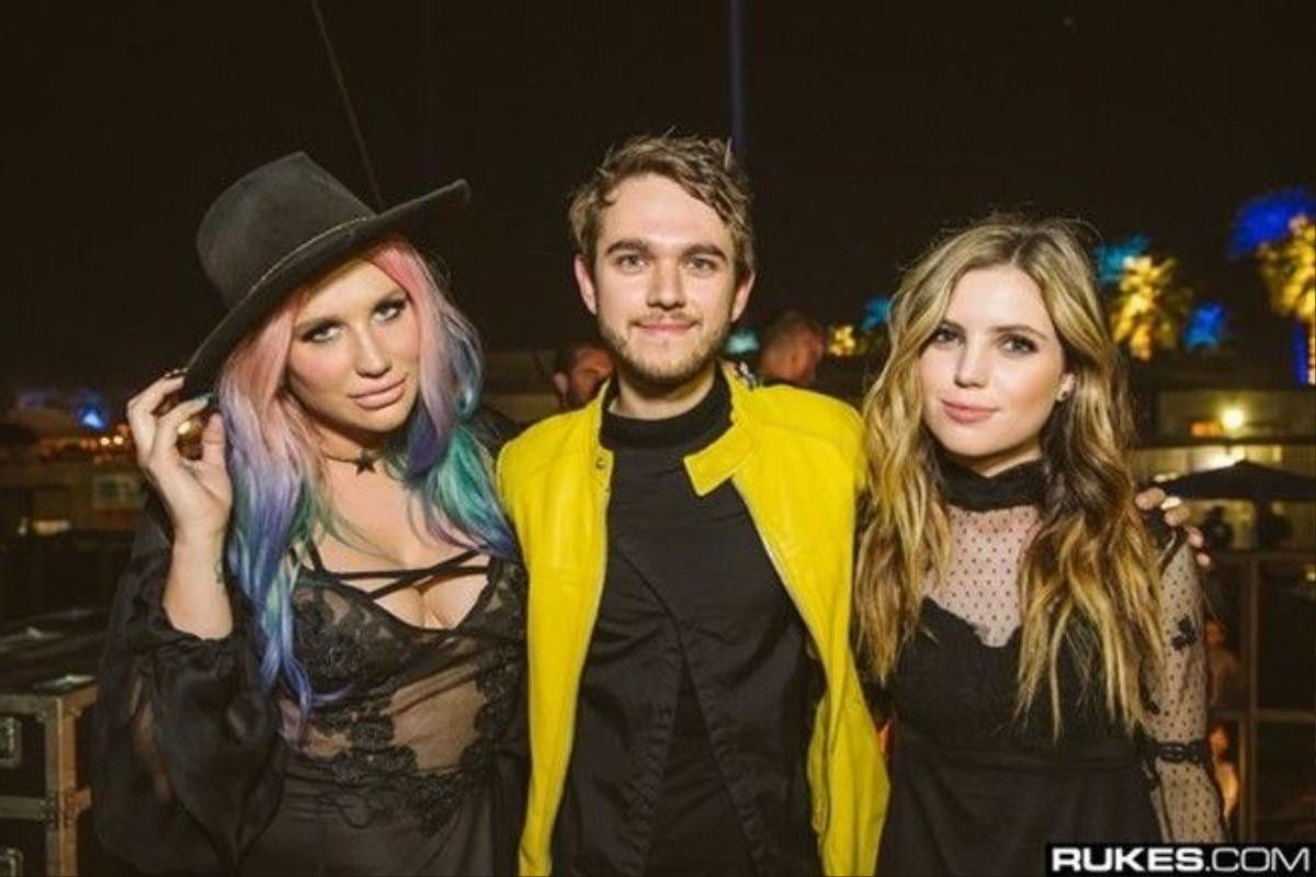 Kesha cùng Zedd tại Coachella.