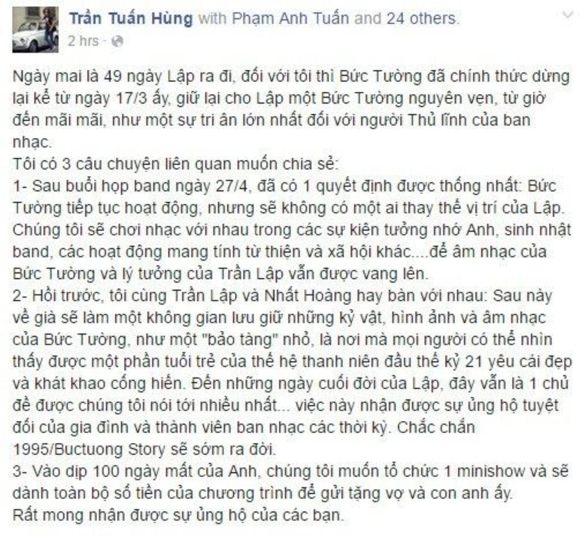 Tâm thư xúc động của Trần Tuần Hùng