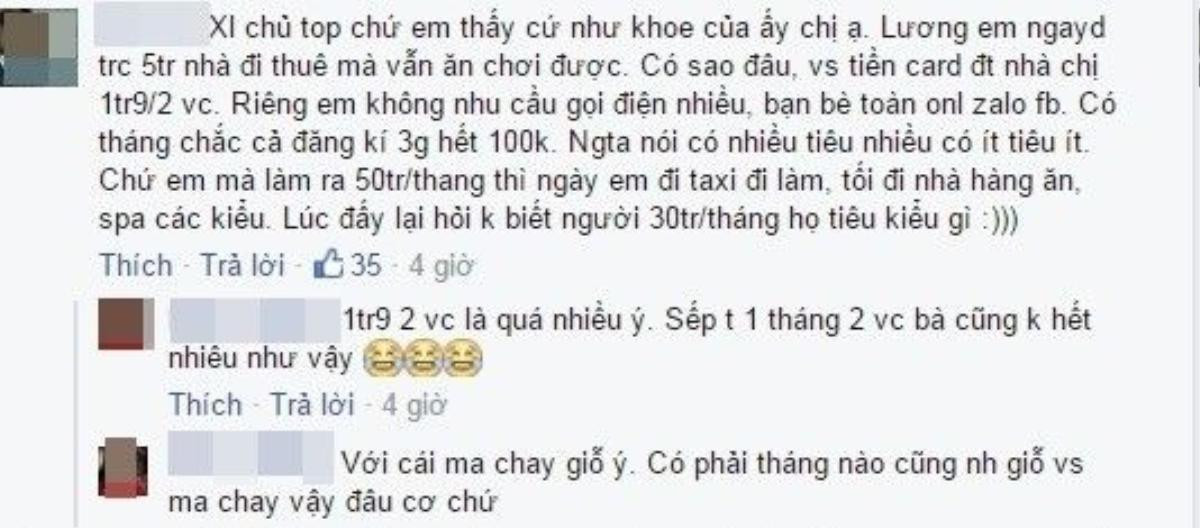 Một số tài khoản bày tỏ những bất đồng trong cách chi tiền điện thoại và ma chay cúng giỗ là không hợp lý. 