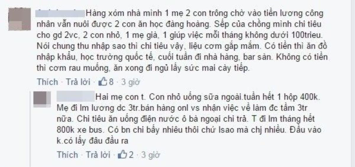 Chi tiêu như thế nào là tùy ở hoàn cảnh của mỗi gia đình chứ không nhất thiết phải bó hẹp mình giống như người khác. 