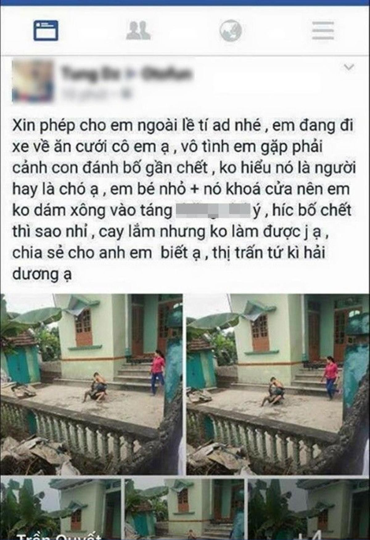 Những thông tin xuất hiện trên Facebook về vụ việc "con đánh cha thừa sống thiếu chết" ở Hải Dương