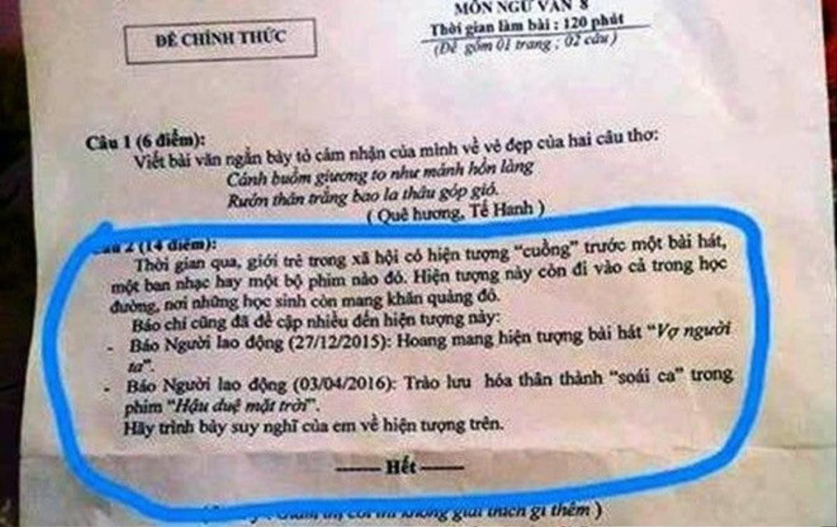 Nhiều đề thi đưa các trào lưu "nóng" do giáo viên lúng túng khi ra đề theo hướng mở?