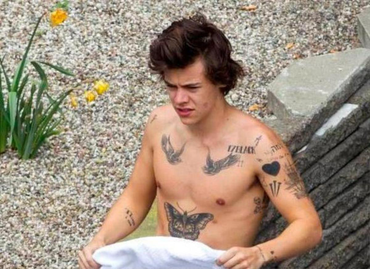 Harry Styles Sexy and shirtless for a workout_1