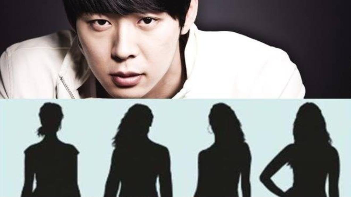 yoochun and 4 girls