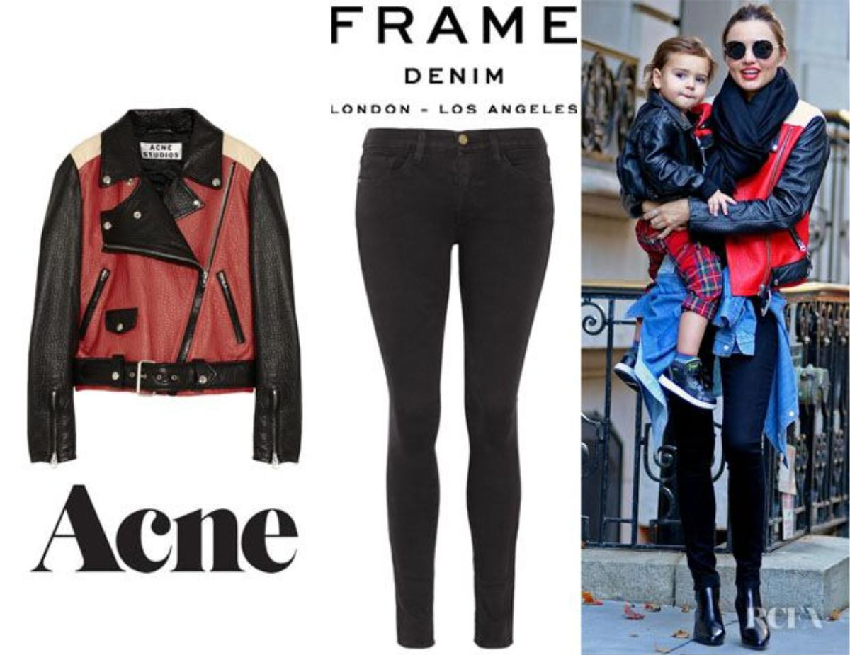 Miranda-Kerrs-Acne-Merci-Colour-Block-Leather-Jacket-And-Frame-Denim-Le-Luxe-Noir-Skinny-Jeans