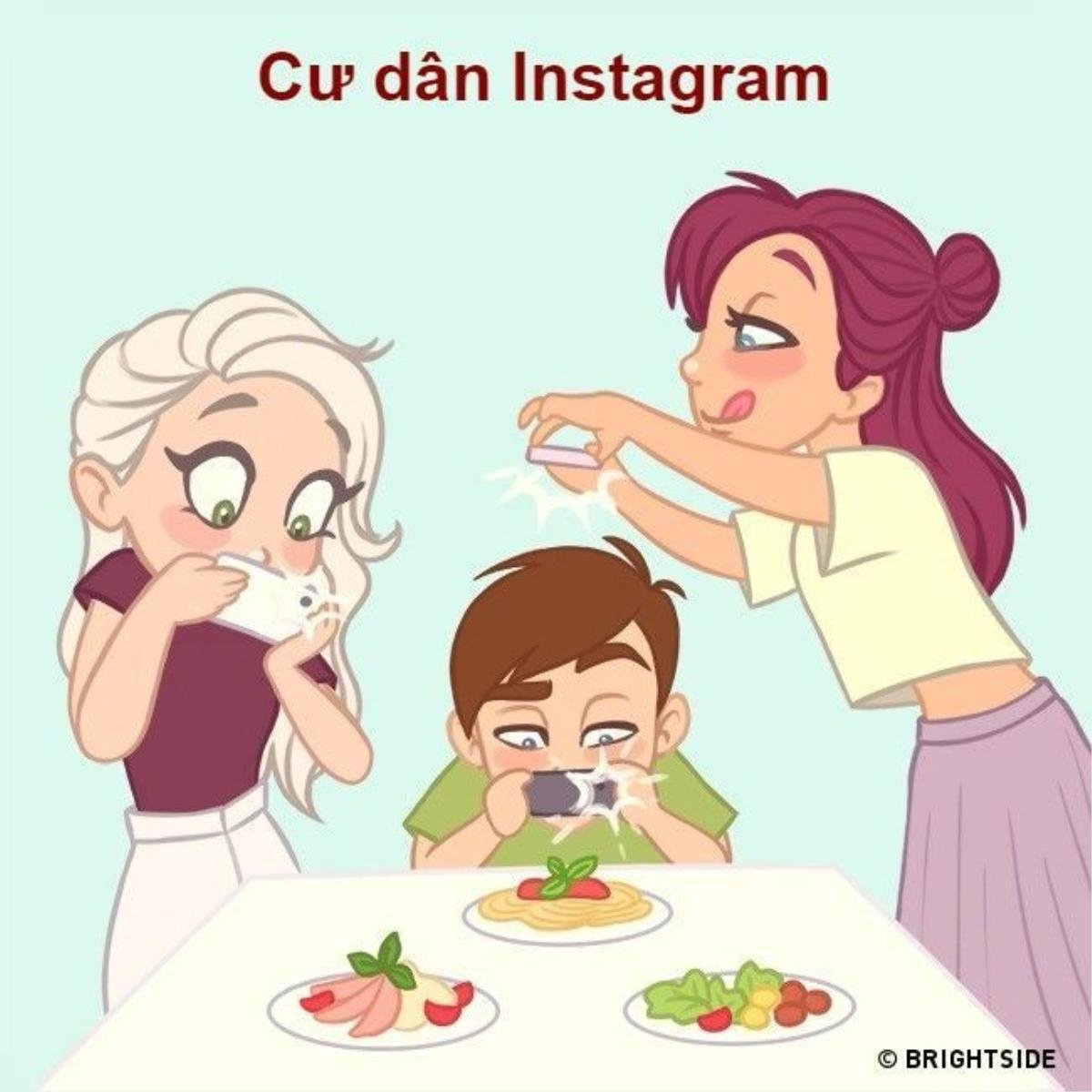 Điện thoại của những người dùng Instagram nói riêng và mạng xã hội nói chung luôn được ưu tiên "thưởng thức" các món ăn ngon trước cả chủ nhân.