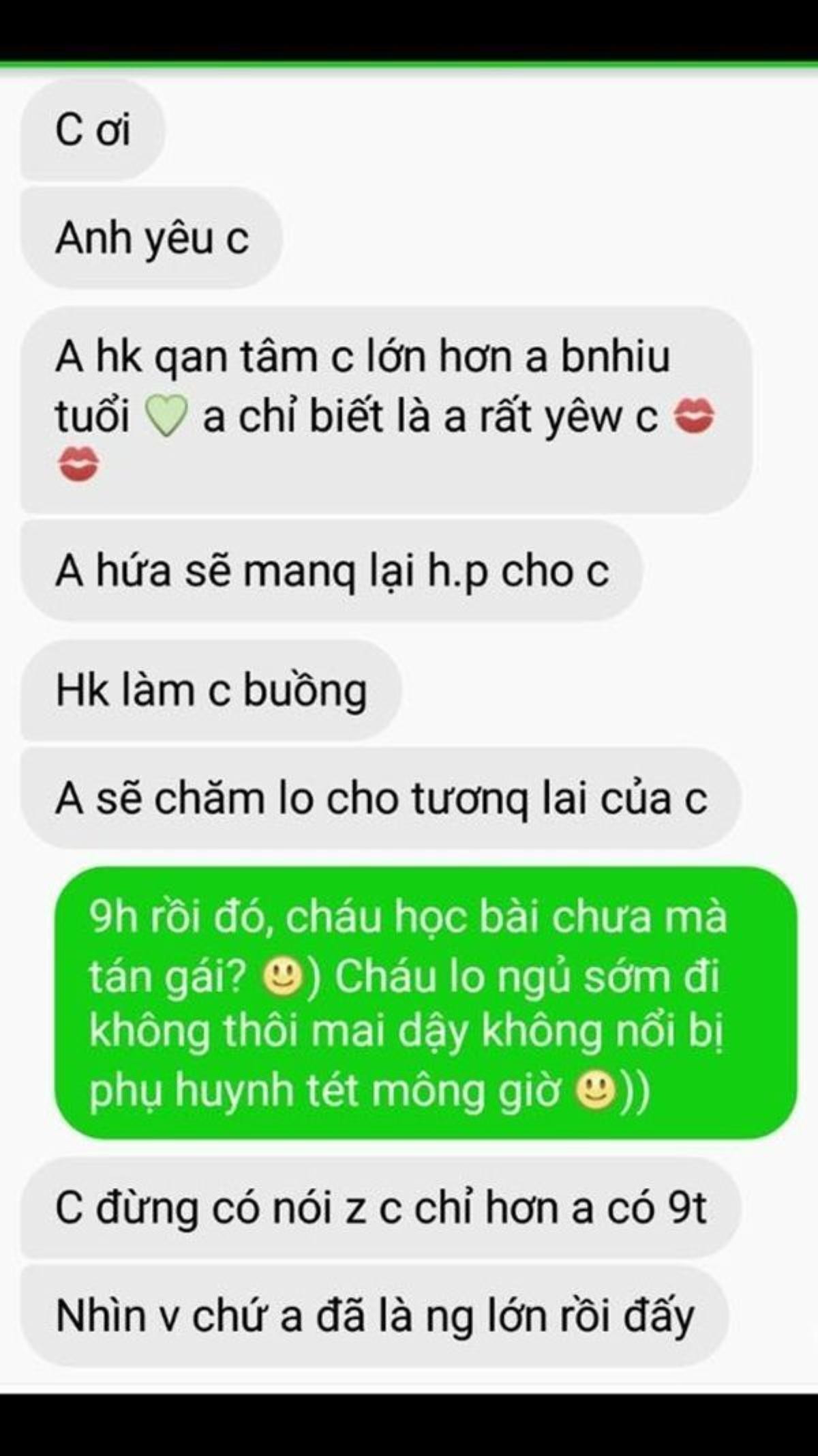 Đoạn hội thoại của cậu thiếu niên và cô gái.