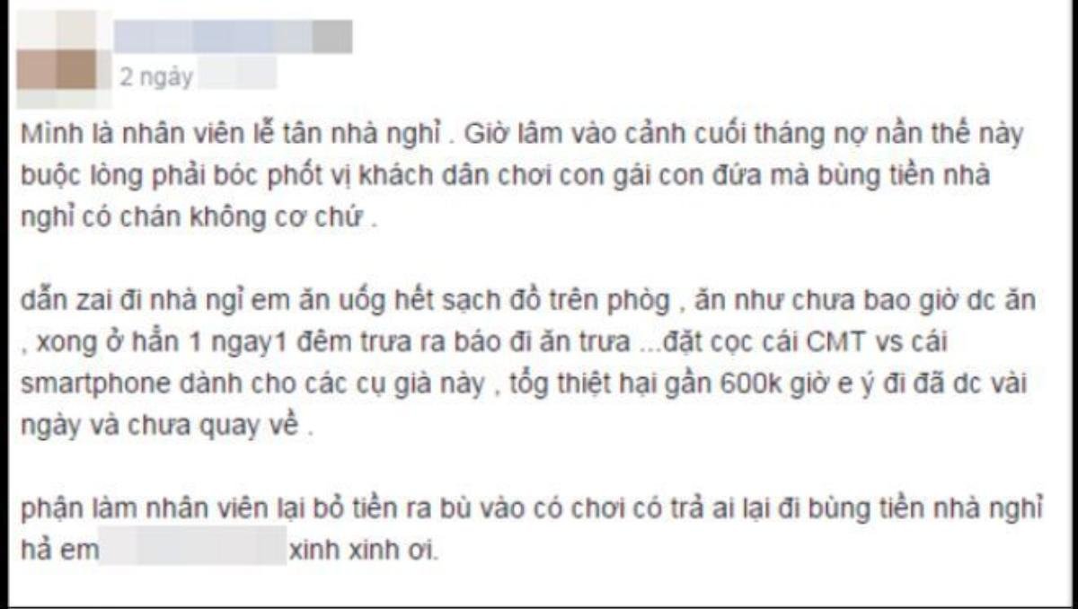 Dòng chia sẻ của H. gây xôn xao.