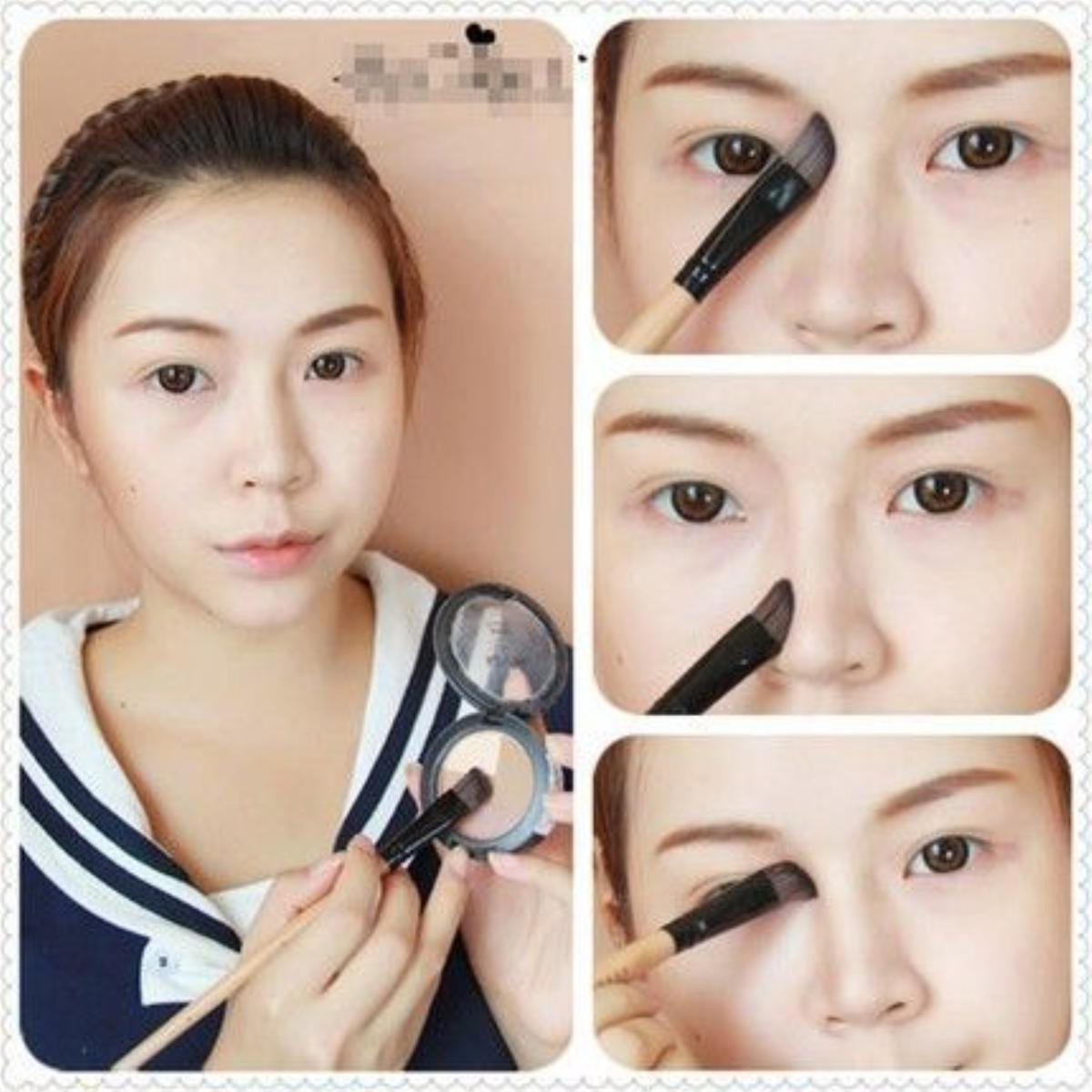 (1)Bạn hoàn toàn có thể biến chiếc mũi trở nên cao hơn nhờ make-up Có thể nói không có một phương pháp làm đẹp nào “thần thánh” bằng trang điểm. Không cần quá cầu kì, bạn hoàn toàn có thể khiến chiếc mũi trở nên thanh tú hơn với những bước đơn giản sau đây: Đầu tiên bạn cần che khuyết điểm trên gương mặt bằng kem che khuyết điểm 