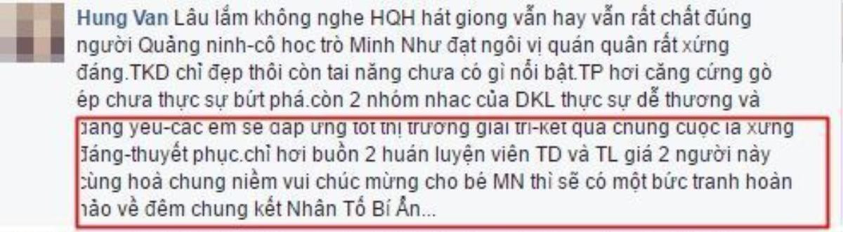 Những lời khen dành cho Minh Như