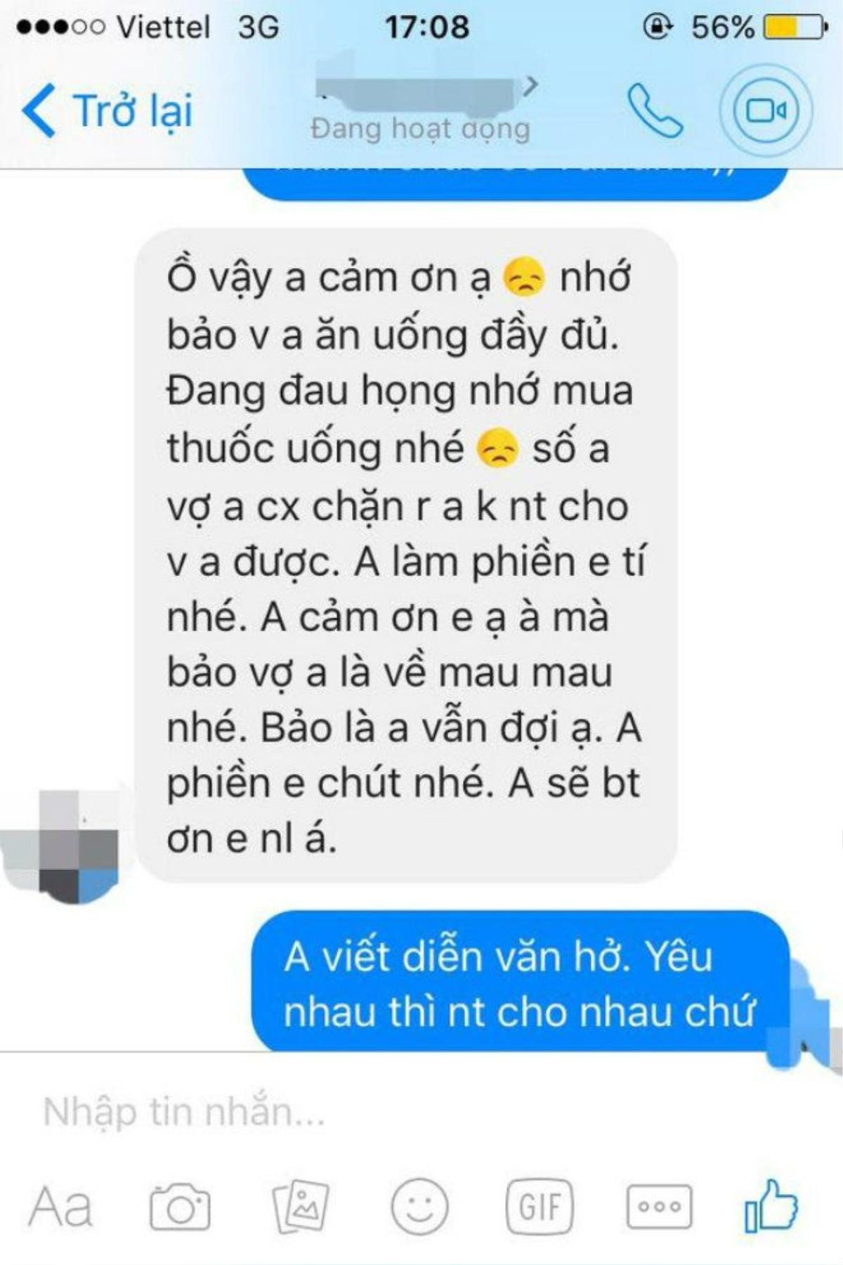 Lại còn khiến chị em không nhịn được cười vì nhân cơ hội để lấy lòng bạn gái bằng lời nhắn hỏi thăm.