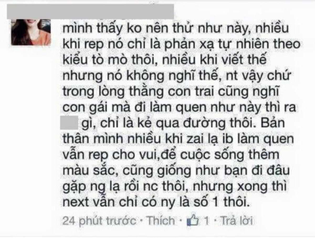 Và rất nhiều cô gái đã phải nhận trái đắng không cứu vãn được vì một phút nông nổi thử lòng bạn trai, khuyên can chị em nên dừng ngay trào lưu này lại