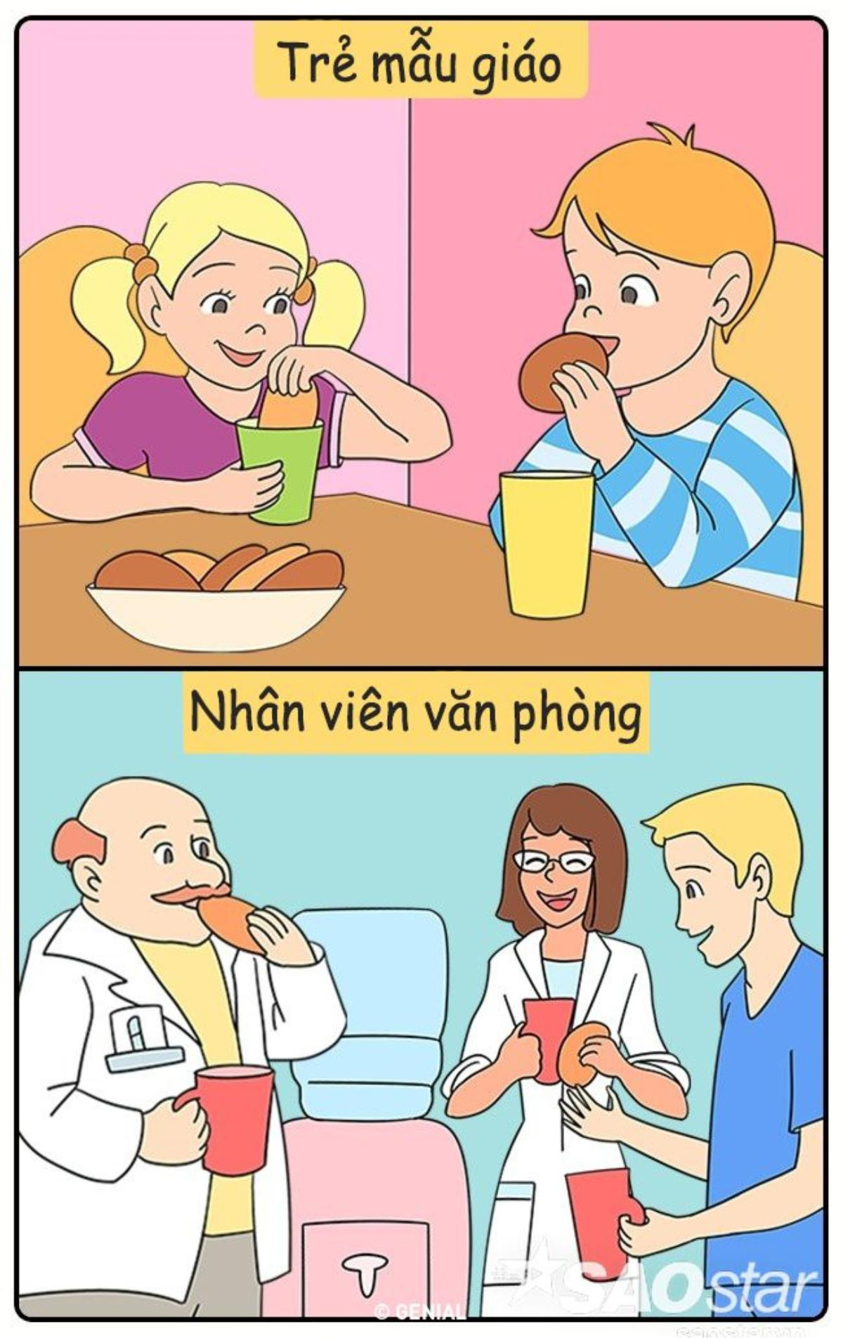 Khó có thể chờ đến giờ ăn, đôi khi cần phải chữa bụng đói cồn cào bằng tí bánh ngọt.