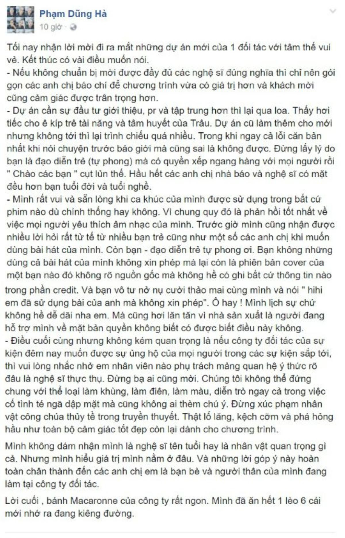 Đến một người trẻ như Dũng Hà cũng không cảm thấy được tôn trọng thì sao có thể chấp nhận được một hiện tượng như Tùng Sơn.