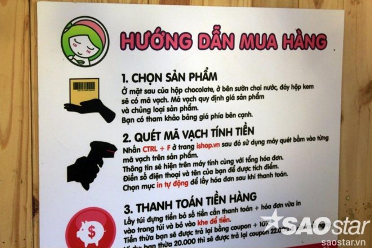 Bảng hướng dẫn mua hàng và thanh toán.