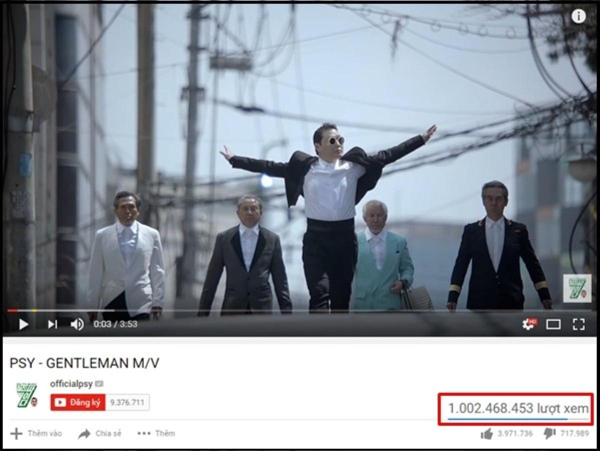 Với Gentleman, PSY tiếp tục "bỏ túi" MV "tỷ view" thứ 2 trong sự nghiệp.