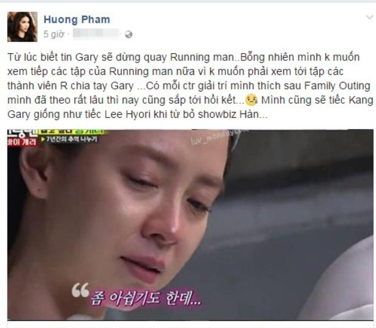 Bất ngờ phát hiện Phạm Hương là 'fan ruột' Running man, 'khóc ròng' nói lời tạm biệt Kang Gary Ảnh 1