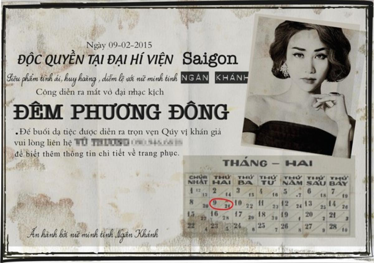 Tờ báo thu nhỏ với các thong tin về ngày giờ đám cưới cũng như những bài viết về cô dâu.