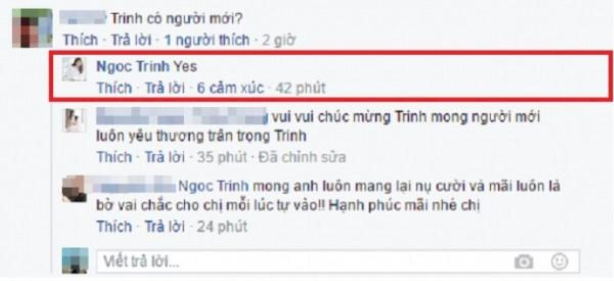 Ngọc Trinh xác nhận đã có bạn trai mới hôm 3/12/2016.